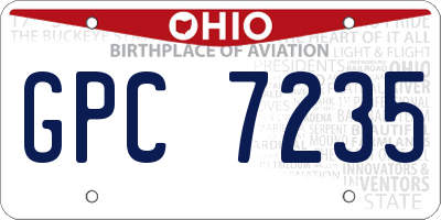 OH license plate GPC7235