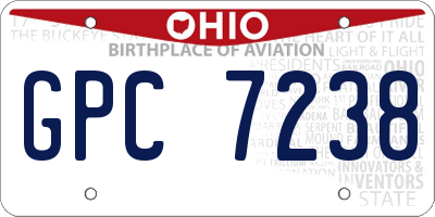 OH license plate GPC7238