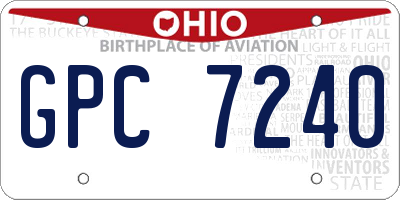 OH license plate GPC7240