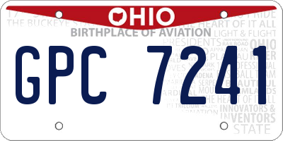OH license plate GPC7241