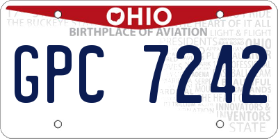 OH license plate GPC7242