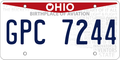OH license plate GPC7244