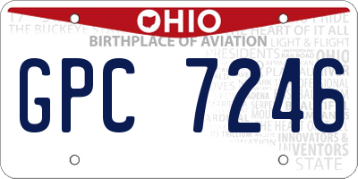 OH license plate GPC7246