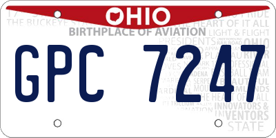 OH license plate GPC7247