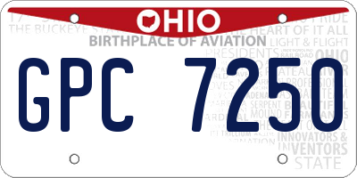 OH license plate GPC7250
