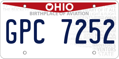 OH license plate GPC7252