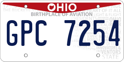 OH license plate GPC7254