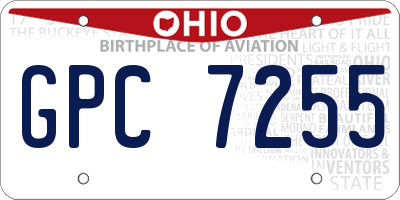 OH license plate GPC7255