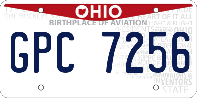 OH license plate GPC7256