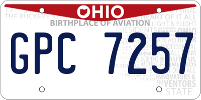 OH license plate GPC7257