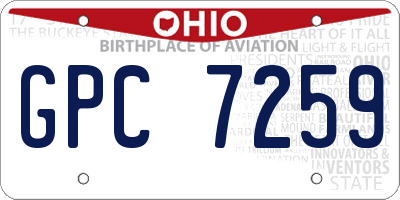 OH license plate GPC7259