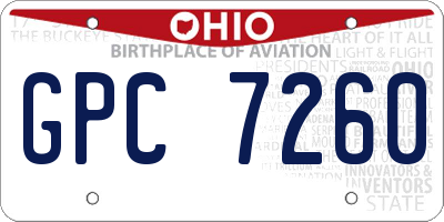 OH license plate GPC7260