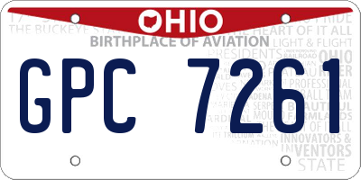 OH license plate GPC7261