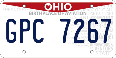 OH license plate GPC7267