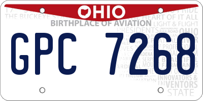 OH license plate GPC7268