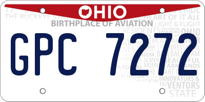 OH license plate GPC7272