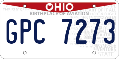 OH license plate GPC7273