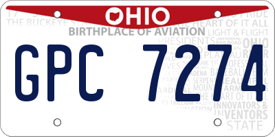 OH license plate GPC7274