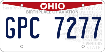 OH license plate GPC7277