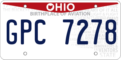 OH license plate GPC7278