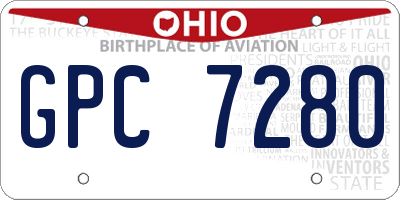 OH license plate GPC7280