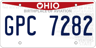 OH license plate GPC7282