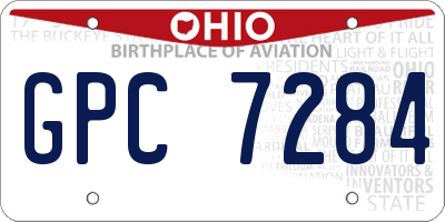 OH license plate GPC7284