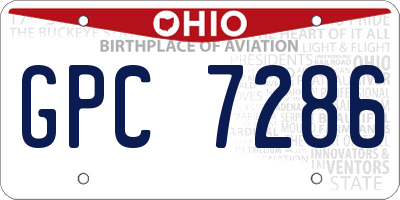OH license plate GPC7286