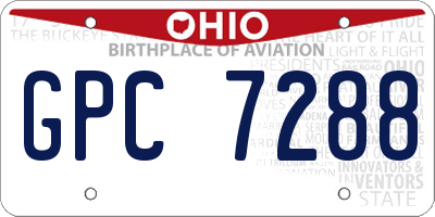 OH license plate GPC7288