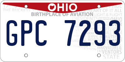 OH license plate GPC7293