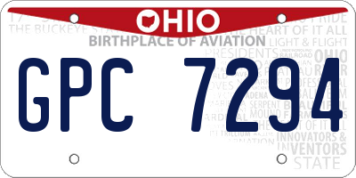 OH license plate GPC7294