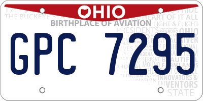 OH license plate GPC7295