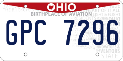 OH license plate GPC7296