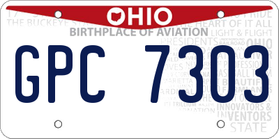 OH license plate GPC7303