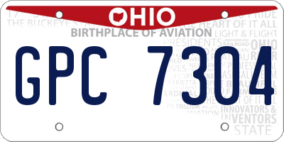 OH license plate GPC7304