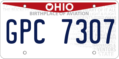 OH license plate GPC7307