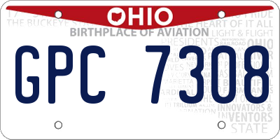 OH license plate GPC7308
