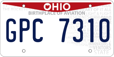 OH license plate GPC7310