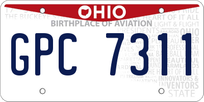 OH license plate GPC7311