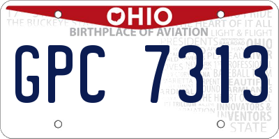 OH license plate GPC7313
