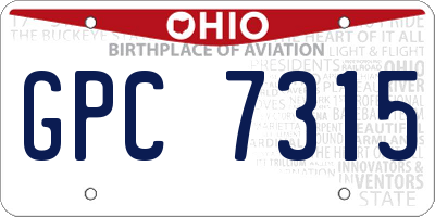 OH license plate GPC7315