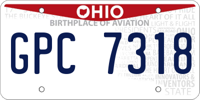 OH license plate GPC7318
