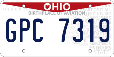OH license plate GPC7319