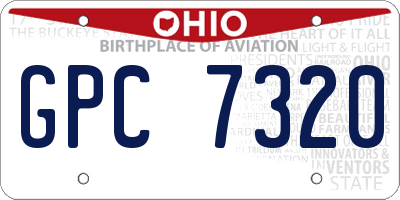 OH license plate GPC7320