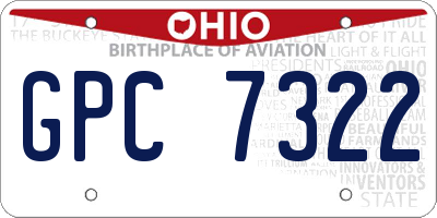 OH license plate GPC7322
