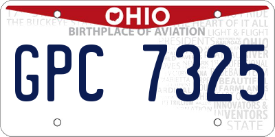OH license plate GPC7325