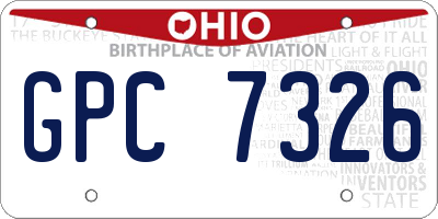 OH license plate GPC7326