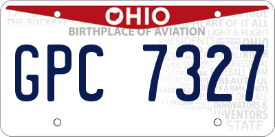 OH license plate GPC7327