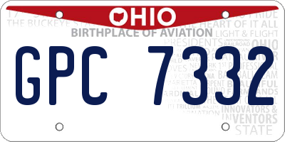 OH license plate GPC7332