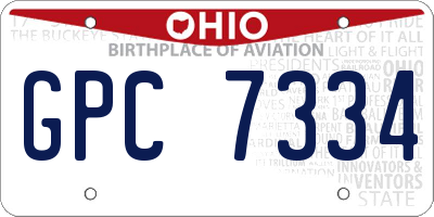 OH license plate GPC7334